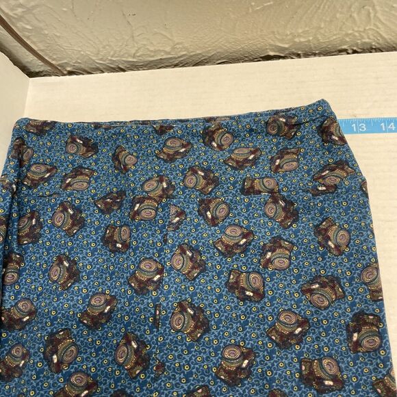 Lularoe One Size Photo Camera Leggings OS Blue High Rise - Picture 3 of 4